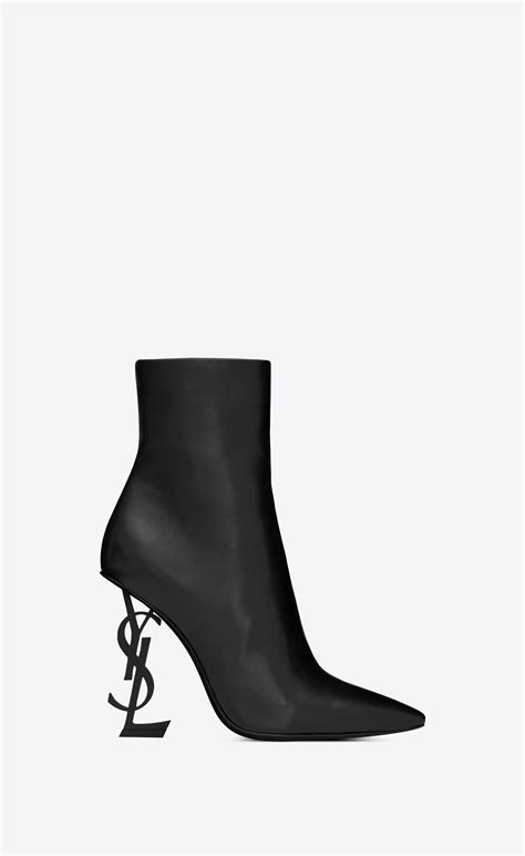 ysl gold black heel ankle boot|yves saint laurent rain boots.